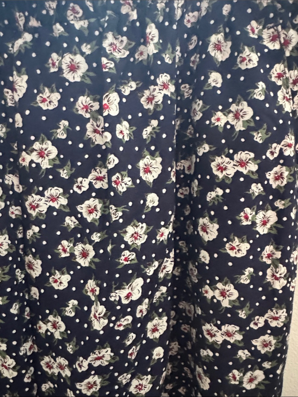 Susan Bristol Black Wide-Leg Pants with White Daisy Print - Picture 2 of 3